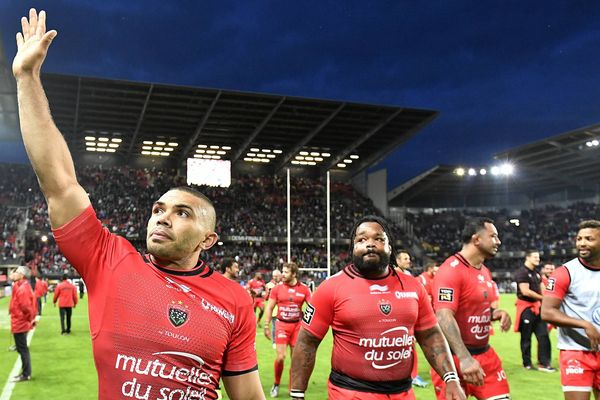 JUIN 2016 / La joie de Bryan Habana (à gauche) face à Montpellier