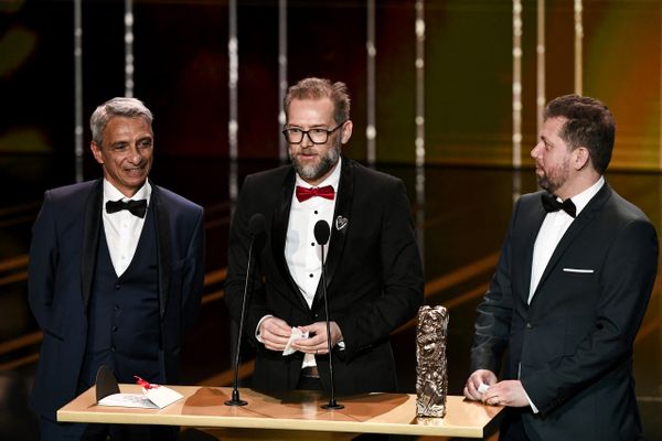 Cyrille Bonjean (au centre) a reçu le César des meilleurs effets visuels, avec Bruno Sommier et Jean-Louis Autret
