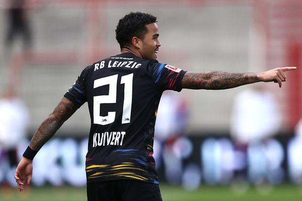 Justin Kluivert, en mai 2021, avec le maillot du RB Leipzig.