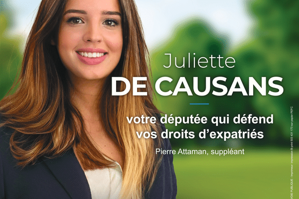 La candidate Juliette de Causans se présente à la législative partielle de la 8e circonscription des Français de l'étranger, entre fin mars et la mi-avril.