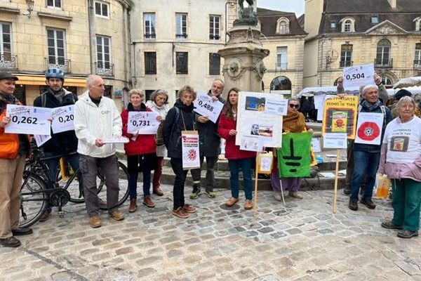 Après s'être retrouvé place François Rude, les collectifs ont déambulé dans le centre-ville de Dijon.