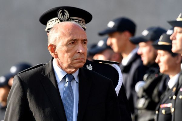 Gérard Collomb lors de l'inauguration du nouvel hôtel de police de La Rochelle