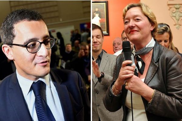 Gérald Darmanin (maire UMP de Tourcoing) et Stéphanie Ducret (maire UDI de Wasquehal)