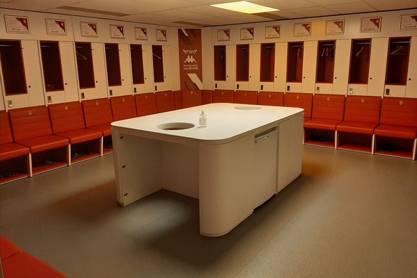 Les vestiaires de l'AS Monaco du stade Louis II.