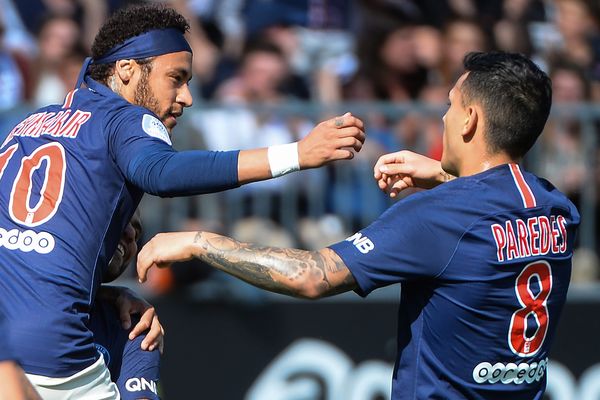 Neymar célèbre son but face à Angers SCO, le 11 mai 2019