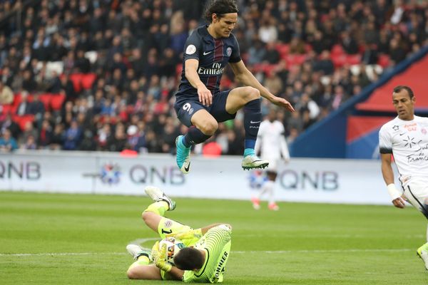 Le PSG s'impose face à Montpellier, le 22 avril 2017.