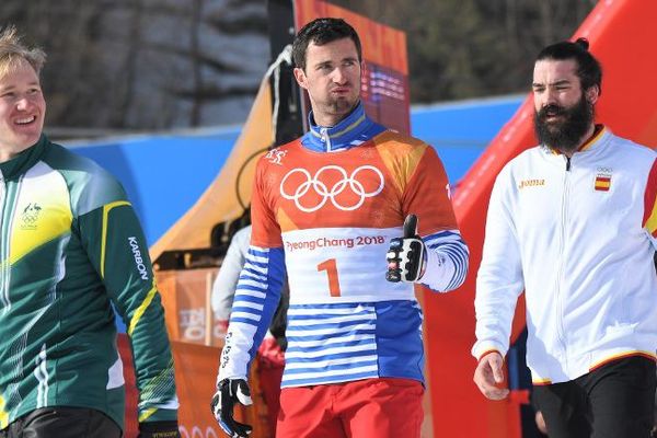 Pierre Vaultier, médaille d'or de l'épreuve de snowboardcross au JO d'hiver de Pyeongchang