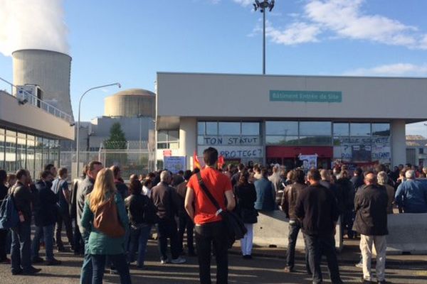 L'entrée de la centrale de Civaux a été bloquée de 8h à 9h ce jeudi matin par les grévistes.