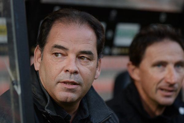 Stéphane Moulin, l'entraîneur d'Angers, lors de la réception de Troyes (1-0), le 19 septembre 2015.