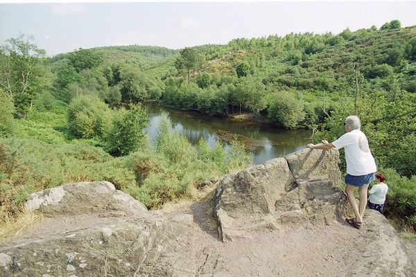 Vue plongeante sur la forêt de Brocéliande, sur l'itinéraire du GR® 37