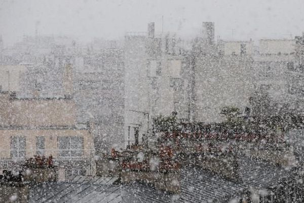 Illustration. Des chutes de neige à Paris, le 2 mars 2016. 