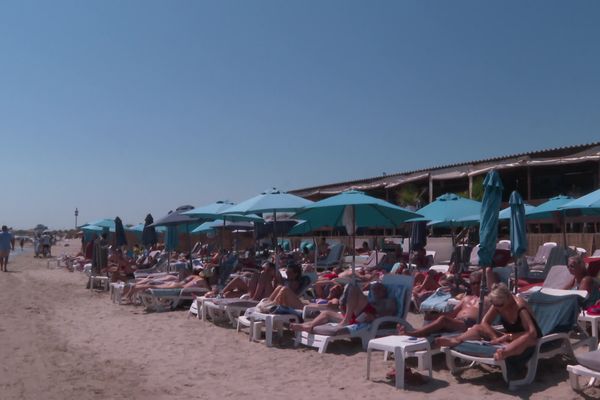 Une concession de plage sur la commune de Mauguio-Carnon dans l'Hérault - juillet 2021