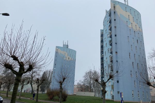 Deux des tours "paraboliques" du quartier du Wiesberg