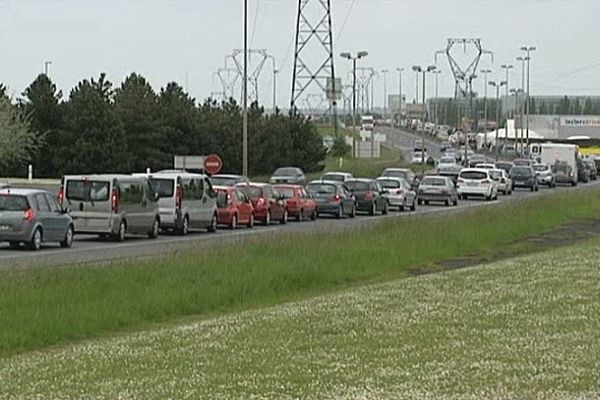 Le prériphérique de Caen saturé, ce dimanche 12 mai, à l'issue du long week-end de l'Ascension