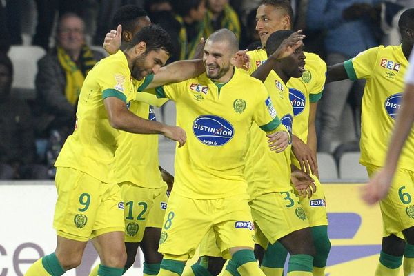 FC Nantes contre Laval, la joie des nantais après le but de Shechter 