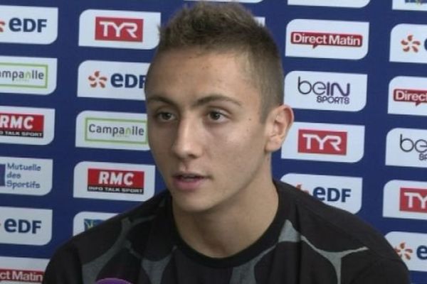 Jordan Pothain en conférence de presse à Montpellier au sujet de l'imbroglio autour du 200 m libre - 31 mars 2016