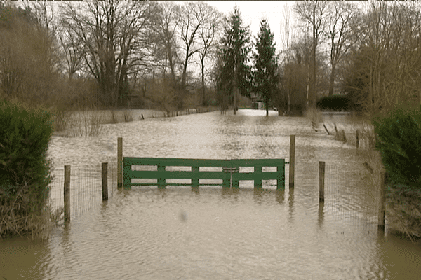 La Vilaine aval est en vigilance jaune. Les premiers terrains inondés sont de retour à Guipry (35) 