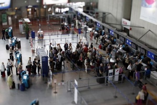 Petite affluence à l'aéroport de Nice Côte d'Azur.