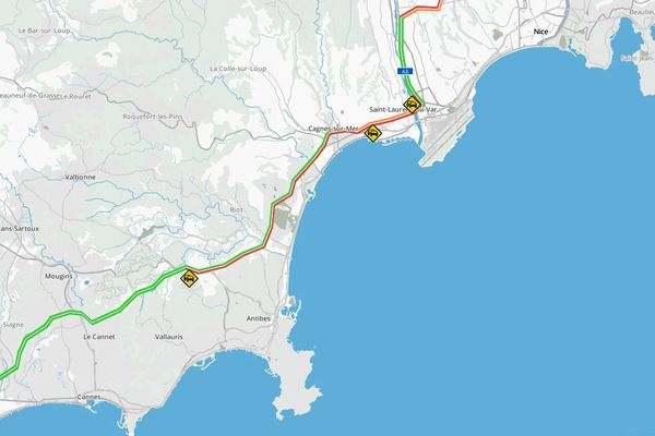 La circulation est difficile sur l'A8 entre Antibes et Nice ce jeudi soir.