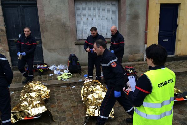 Le 31 janvier, un exercice grandeur nature a été organisé au palais de justice de Moulins (Allier) pour tester la coordination des secours en cas d'attaque terroriste.