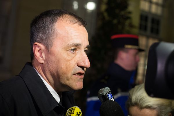 Jean Guy Talamoni, President de l'Assemblee de Corse, a Matignon après un entretien avec le Premier ministre Manuel Valls (photo d'illustration)