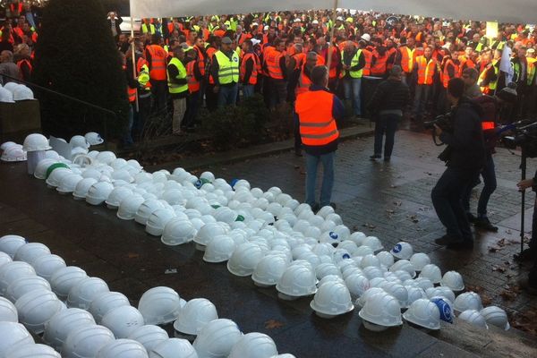 Le secteur du BTP mobilisé, ici à Nantes le vendredi 14 novembre 2014