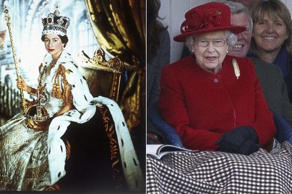 63 ans et 7 mois séparent ces deux photos de la reine Elizabeth II d'Angleterre.