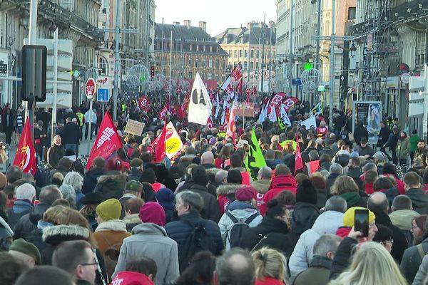 La manifestation contre la réforme des retraites ce jeudi à Lille.