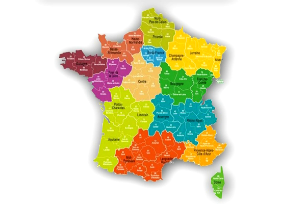 La  carte de France des 13 régions