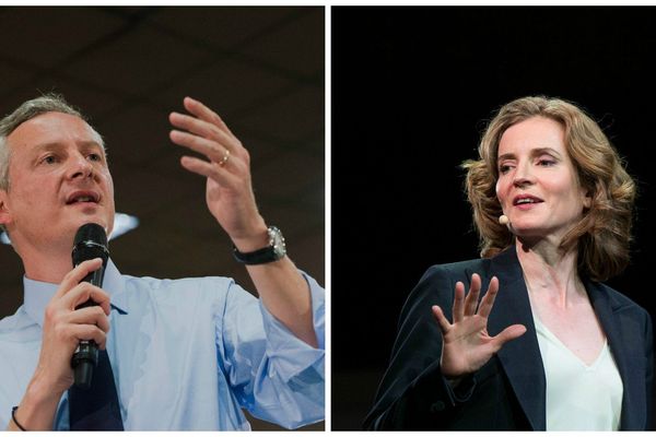 Bruno Le Maire et Nathalie Kosciusko-Morizet photographiés lors de meetings dans le cadre de la primaire des Républicains. 