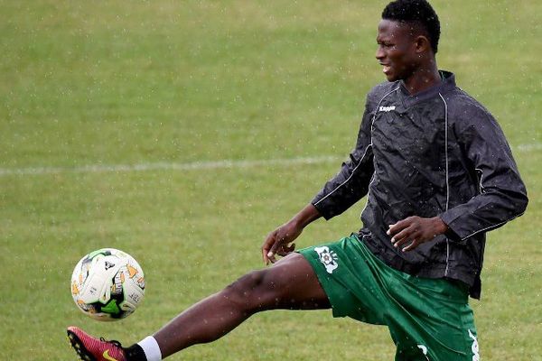 Issouf Paro, ici à l'entraînement avec l'équipe du Burkina-Faso lors de la coupe d'Afrique des Nations en janvier 2017.