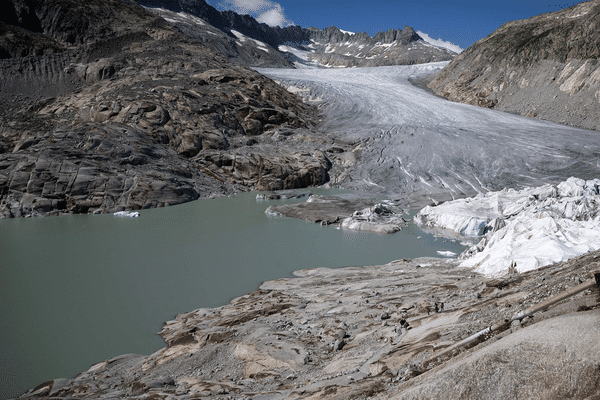 Le glacier du Rhône, en Suisse, le 8 juillet 2022