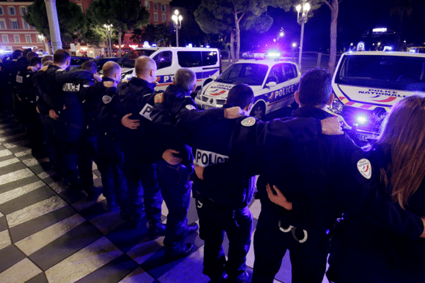  Manifestation des policiers sur la place Massena à Nice NICE LE 18/10/2016