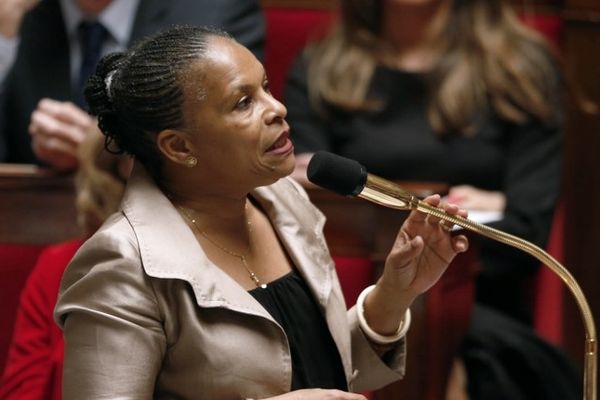 Christiane Taubira, ministre de la Justice, lors d'une séance de questions à l'Assemblée Nationale