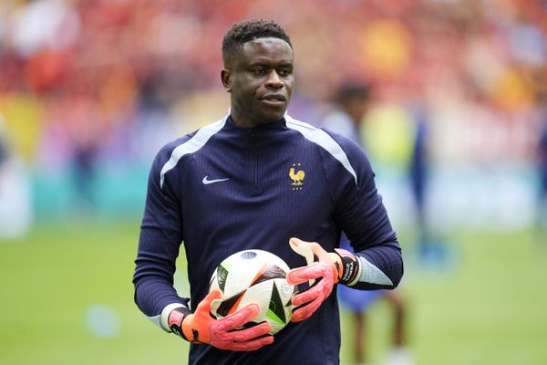 Brice Samba, gardien de but de l'équipe de France lors de l'Euro 2024