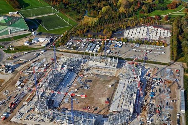 Le nouveau stade de Bordeaux en construction (novembre 2013)