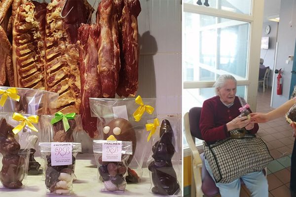 Des chocolats vendus dans une boucherie et des chocolats offerts aux patients de l'hôpital Duchenne à Boulogne-sur-Mer