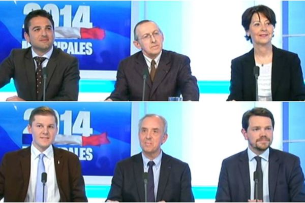 Arnaud Robinet (UMP), Jean-Claude Philipot (FN), Adeline Hazan (PS).
Guillaume Luczka (FN), Philippe Pailla (PS), Boris Ravignon (UMP).