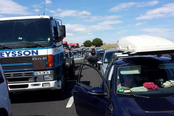 Embouteillage au niveau de la sortie 34 Agde Bessan