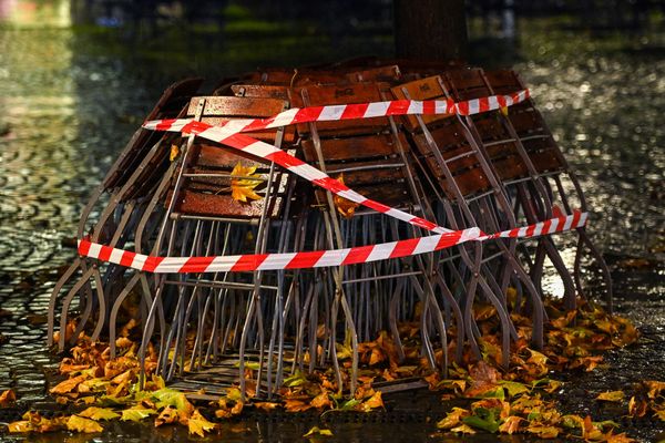 Terrasse fermée sous l'effet du deuxième confinement