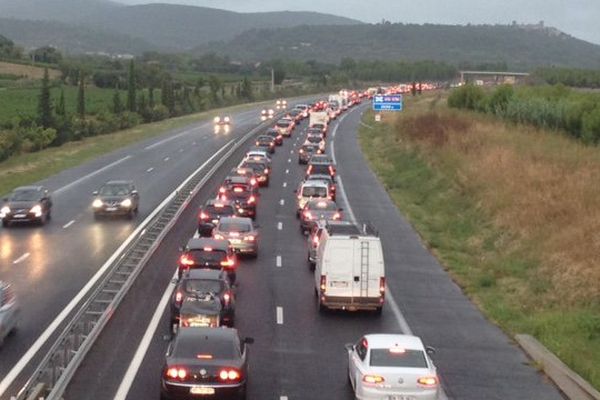 Bouchons sur l'A75 - 23 août 2015