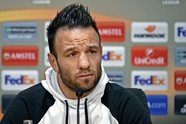 Mathieu Valbuena, mai 2017,  à Amsterdam (Pays-Bas) à la veille de la demi-finale aller de l'Europa League face à l'Ajax 