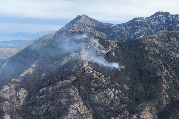 Premières images aeriennes des dégats de l'incendie de Calenzana près de la foret de Bonifato