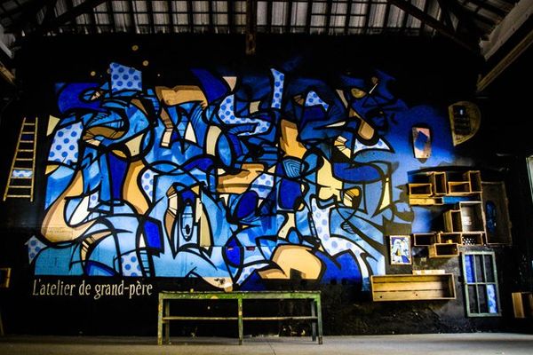 "L'atelier de grand-père" Graffiti au 50Cinq à Toulouse