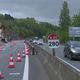 A hauteur des travaux, la circulation a été basculée sur l'autre voie de l'autoroute.