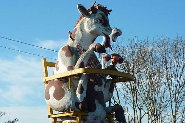 La vache de Festyland, au moment de son départ