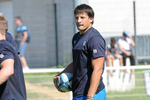 Le Montpelliérain François Trinh-Duc, de retour à l'entraînement avec le MHR, après sa non sélection pour la Coupe du monde de rugby - 25 août 2015