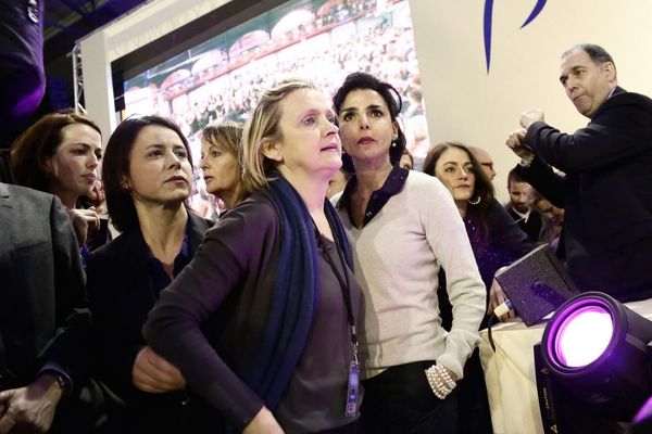 Delphine Burkli et Florence Berthout (toutes les deux au premier plan) annoncent chacune de leur côté quitter LR (illustration : rassemblement public avec Nathalie Kosciusko-Morizet en 2014).