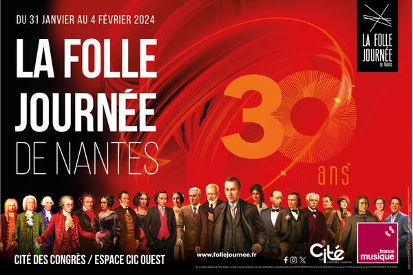 L'affiche de "La Folle Journée" 2024. La 30 ème édition se déroulera du 31 janvier au 4 février