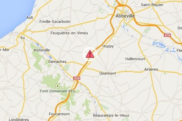 Les accidents ont eu lieu sur l'A28 au niveau de Martainneville, dans les deux sens.